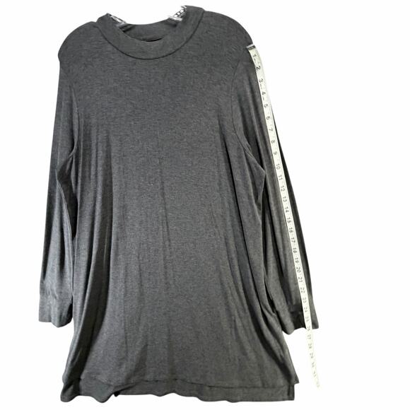 Eileen Fisher Lyocell Stretch Mock Neck Tunic Dress Large Gray Minimalist Modern - Picture 9 of 13